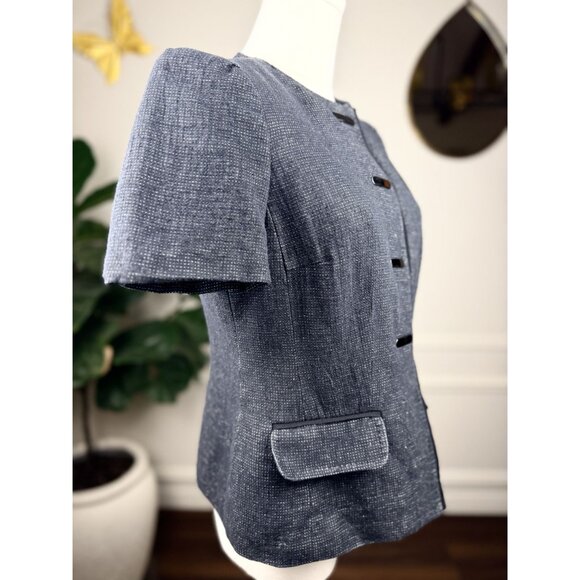Anne Klein blazer-style jacket|Smoky Blue-Gray| size 6 - Picture 6 of 16
